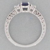 Solid Sterling Silver Semi Mount Ring Setting Oval OV 7X5mm 3 Stones - Syzjewelry